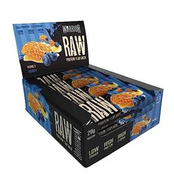 Warrior Raw Protein Flapjacks – 12 Bars x 75g Each – Packed with 20g of Protein – Low Sugar, High in Fibre (Honey Berry)