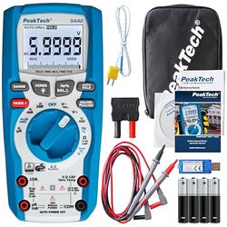 PeakTech 3442 - Multímetro digital Rms com 60.000 contagens e Bluetooth 4.0, multímetro manual profissional, retenção automática, TUV/Gs, medidor de tensão, testador de continuidade - Cat III 1000 V