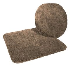 Kinzler J-10053/52 Ensemble de Bain en Microfibre 2 pièces Housse d'abattant WC 47 x 50 cm Tapis de WC sans découpe 50 x 55 cm Marron