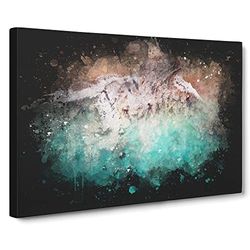 Bias Tugel Beach In Bali Paint Splash Modern Art Canvas Wall Art Print Ready to Hang, Framed Picture for Living Room Bedroom Home Office Décor, 30x20 Inch (76x50 cm)