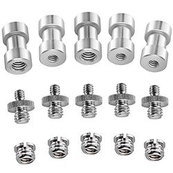 Neewer 15 Peças 1/4" 3/8" conversor adaptador de parafuso roscado de metal para câmara SLR digital, tripé, equipamento de ombro, luz suporte, caixa de câmara