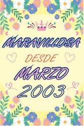 CUADERNO, MARAVILLOSA DESDE MARZO 2003: Regalo de 20 cumpleaños para mujeres y hombres, ideas de 20 cumpleaños... un cumpleaños... divertido, cuaderno ... regalo de 20 cumpleaños para él/ella.