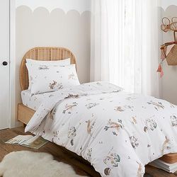 Bianca Bunny Rabbit Friends Cotton Junior Duvet Cover Set with Pillowcases White