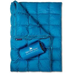 Get Out Gear Couverture de Camping Double Bouffante, compacte, légère et Chaude | Idéale pour l'extérieur, Les Voyages, Le Stade, Les Festivals, la Plage, Le hamac | Couette de Camping résistante à