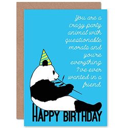 Wee Blue Coo CARD BIRTHDAY HAPPY FUN PARTY ANIMAL PANDA FRIENDSHIP GIFT