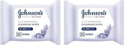 Johnson's Make Up Be Gone Pampering Wipes, Moonflower, 25 Count,Packaging may vary (Pack of 2)