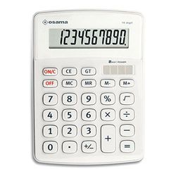 OSAMA Big Display - Calcolatrice da Tavolo per Ufficio e Scuola a 10 Cifre e 4 Tasti di Memoria, Prodotto di Cartoleria e Cancelleria con Grande Schermo LCD a Energia Solare e Tastiera Soft Touch