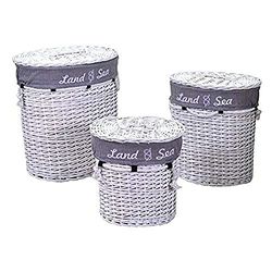 Vacchetti 1943010000 Cestone, Vimini, Bianco, Medio, 3 unità