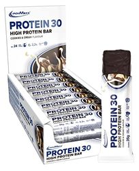Protein 30 Protein Bars 35g Cookies and Cream 24 pcs – High Protein Snacks, Reduced Sugar, 30% Protein Content, Vitamin-Rich Low-carb Snack with a Delicate Cream Filling
