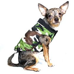 Hip Doggie HD-5BKPV Odwracalny Puffer Vest płaszcz dla psa, L, czarny/niebieski Camo