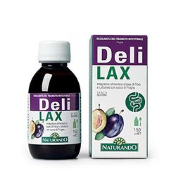 Naturando Delilax Complemento Alimenticio Para Regularidad del Tránsito Intestinal con Zumo de Ciruela,Fibra dietética Y Lactulosa - frasco de 150 ml