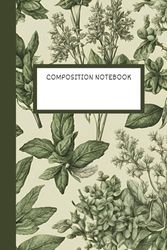 Notebook 1 subject Vintage Botanical Lined composition book – 100-Page Writing Journal: Aesthetic 6x9 Notebook with Thick Lines | For school, work and journaling