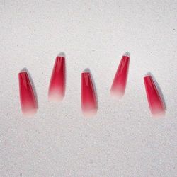 EBIN NEW YORK 3D CHIC - PLUM SORBET | Press on Nails Long and Extra Long Coffin Style, Colorful Patterns False Nails for Daily Wear, Festival, and Holiday Nails