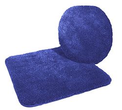 Kinzler Housse de Couvercle de WC en Microfibre de Haute qualité, Bleu Roi, 2 TLG. Set - 47x50 WC-Deckelbezug + 50x55 cm Vorleger Ohne Ausschnitt