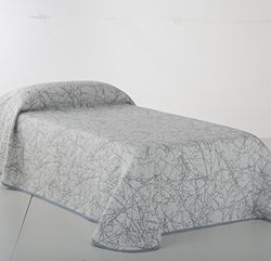 VIALMAN Colcha Bouti Leve Sofia, 18 para cama de solteiro de 90 cm, tamanho colcha de 180 x 270 cm, cor cinzento
