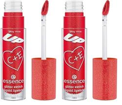 essence Barra de labios líquida glitter switch Up Disney Pixar, secado rápido, reluciente, escarchado (4ml) (Paquete de 2)