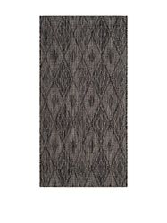 Safavieh tapijt voor binnen en buiten, geweven, polypropyleen, tapijt in zwart/zwart 90 X 150 cm zwart/zwart