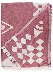 Bersuse 100% Cotton - Bahamas XXL Throw Blanket Turkish Towel - Burgundy