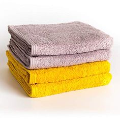Sancarlos - Set of 4 Ocean Duo Hand Towels Mauve and Mustard 100% Cotton 550 g/m²