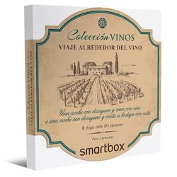 Smartbox - Caja Regalo Viaje Alrededor del Vino - Idea de Regalo Vino - 1 Noche con Desayuno y Cena con Vino o Bodega y cata para 2