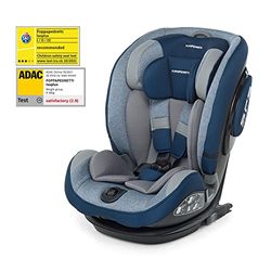 Foppapedretti, IsoPlus, silla de coche IsoFix y DualFix, grupo 1/2/3, 9-36 kg, para niños de 9 meses hasta 12 años, azul (Sky)