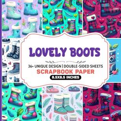 Lovely Boots Scrapbook Paper: Vintage Themed Sheets for Junk Journal, Mixed Media Collage, Decoupage and Craft Projects