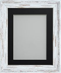 Frame Company Lynton Driftwood Photo Frame with Black Mount, 12x10 for 8x6 inch, fitted with perspex