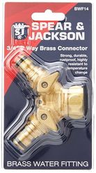 Spear & Jackson BWF14 Connettore per rubinetto a 2 vie in ottone da 3/4"
