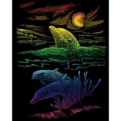 Rainbow Folie Gravure Art Kit 20,3 x 25,4 cm -dolphin Reef