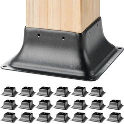 VEVOR- Conector para Madera, Color Negro (4x4 Post Base 20Pcs 1.5mm)