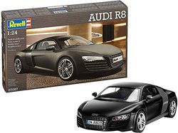 Revell Modelbouwset auto 07057, Audi R8, schaal 1:24, niveau 4, getrouwe replica met veel details, medium, mat zwart