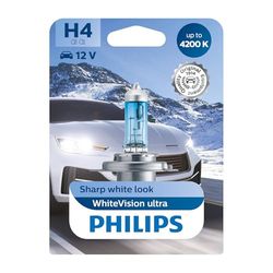 Philips 12342WVUB1 WhiteVision efeito Xenon H4 lâmpada para faróis dianteiros, 4,200 K