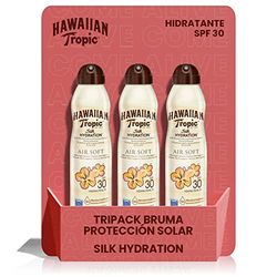 Hawaiian Tropic Bruma Silk Hydration Air Soft Tripack ochrona przed słońcem w aerozolu SPF 30, wodoodporny z ochroną przed słońcem 12 godzin, format 177 ml - 3 sztuki