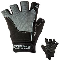 Contraband Black Label 5120 Pro Series Amara Leder-Handschuhe mit Glasgriff-Handfläche, strapazierfähig, leicht, mittelgroß, perfekte klassische Gewichthebehandschuhe (Paar) (Grau, Größe XL)