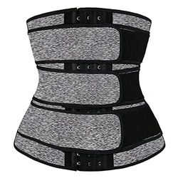 Technofit Taille trainer, taillevormer riem met haaksluiting verstelbare buikwikkelriem, grijs, 4XL