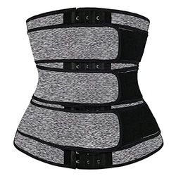 Technofit Taille trainer, taillevormer riem met haaksluiting verstelbare buikwikkelriem, grijs, L