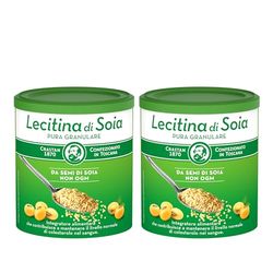 Crastan Lecitina di Soia, Pura Granulare, Integratore Alimentare con Soia non Geneticamente Modificata, Confezione contenente 2 barattoli da 250 gr