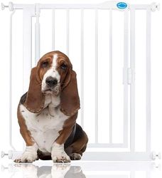 Bettacare Auto Close Pet Gate, 75cm - 82cm, White, Pressure Fit Stair Gate for Dog & Puppy, Safety Barrier for Doors Hallways and Spaces, Easy Installation