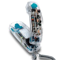 Naf Naf Luminophone 2 - Telefone fixo com iluminação (10 entradas de memória, J990), transparente [Importado da França]