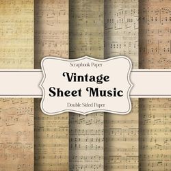 Vintage Sheet Music Scrapbook Paper: 20 Unique Double-Sided Sheets for Scrapbooking, Junk Journals, Card Making & Crafts