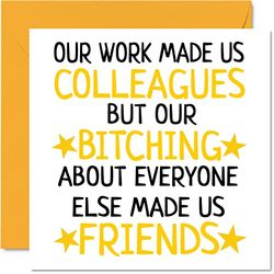 Cadeaus achterlaten voor collega's vrouwen mannen - Chance Collega's B*tching Friends - Sorry dat je veel geluk achterlaat in je nieuwe baankaart, 145 mm x 145 mm wenskaarten, grappige verlaten geschenken felicitatiekaart