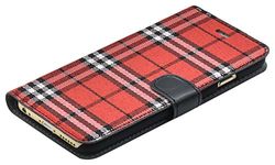 TELLUR Housse en Textile/Synthétique de polymère pour Huawei Nova Plaid Print (Rouge/Noir)