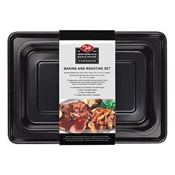 Tala Performance Baking and Roasting Set, Baking Tray 34.5 x 24.4 x 2cm and Roaster with Pouring Lip 30.6 x 20.3 x 4cm, Professional Gauge Carbon Steel with Premium Non-Stick Coating