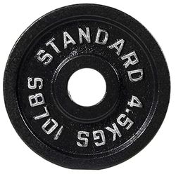 BalanceFrom gjutjärnsplatta viktplatta för styrketräning och tyngdlyftning, olympisk storlek, 5 cm center, 4,5 kg enkel