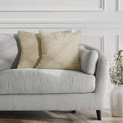 DecoKing Henry 58367 Lot de 2 taies d'oreiller 45 x 45 cm en Microfibre avec Fermeture éclair en Polaire Beige