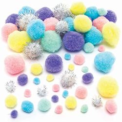 Baker Ross Unicorn Colours-Pack of 348, Poms Crafts for Kids (FC317), Assorted, Mittel