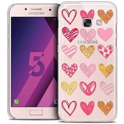 Caseink - fodral för Samsung Galaxy A5 2017 (A520) [Crystal HD Collection Sweetie Design Doodling Hearts - hårt - ultratunt - tryckt i Frankrike]