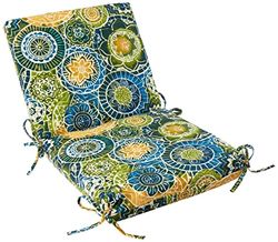 Pillow Perfect Outdoor/Indoor Omnia Lagoon Cojín Cuadrado para Silla de Esquina, Poliéster, Azul, 36.5" x 18"