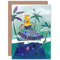 Wee Blue Coo Pirate Treasure Boys 5th Birthday Card