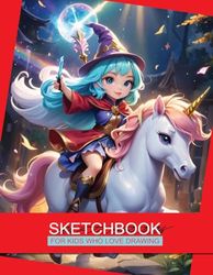 Sketchbook for Girl Who Love Drawing: Blank Paper with Cute Little Unicorn Interior, Gift Idea for Girls who Loves Unicorn, Tracing Line and Shape ... Before Starting Their Own Imagination